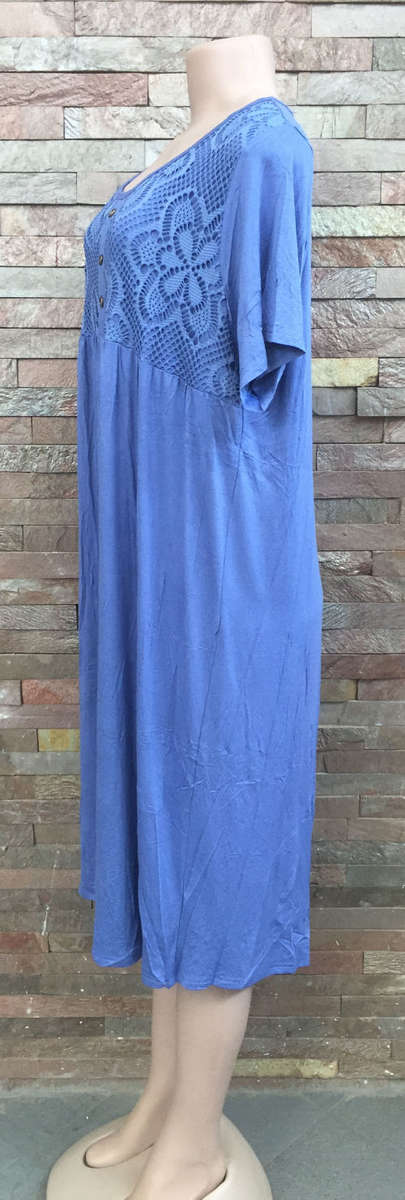 Elegant Long Tunic Dress Sizes 38 to 44 Color Dodger Blue