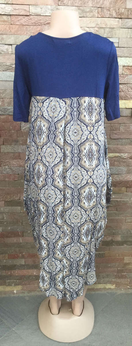 Round Neck Pocket Baggy Rayon Dress Sizes XL, XXXL