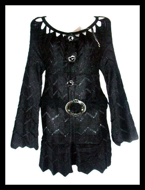 Latest Style Attractive Corrugated Knit Slim Long- Black