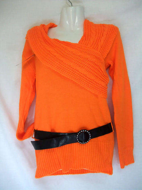 Lovingly Sweater with Belt - Blue