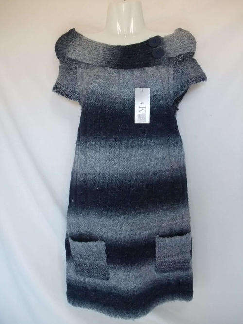 WIDE SHOULDER SWEATER TOP & DRESS, M