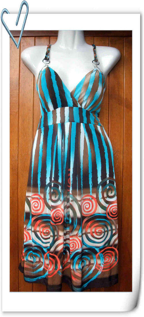 ***VANLENTINES SPECIAL***Plait Ring Strap Multi Colorful Dress 32/34