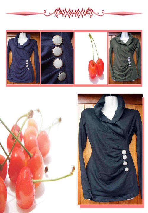 FASHION** Turndown Collar Highlights Your Shape Design Blouse