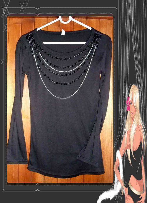 TRENDY Black Long Sleeve TOP