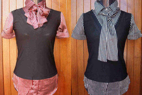 OFFICE LADY SHIRT with TIE "DRESS for SUCCESS"  2 Colors Option