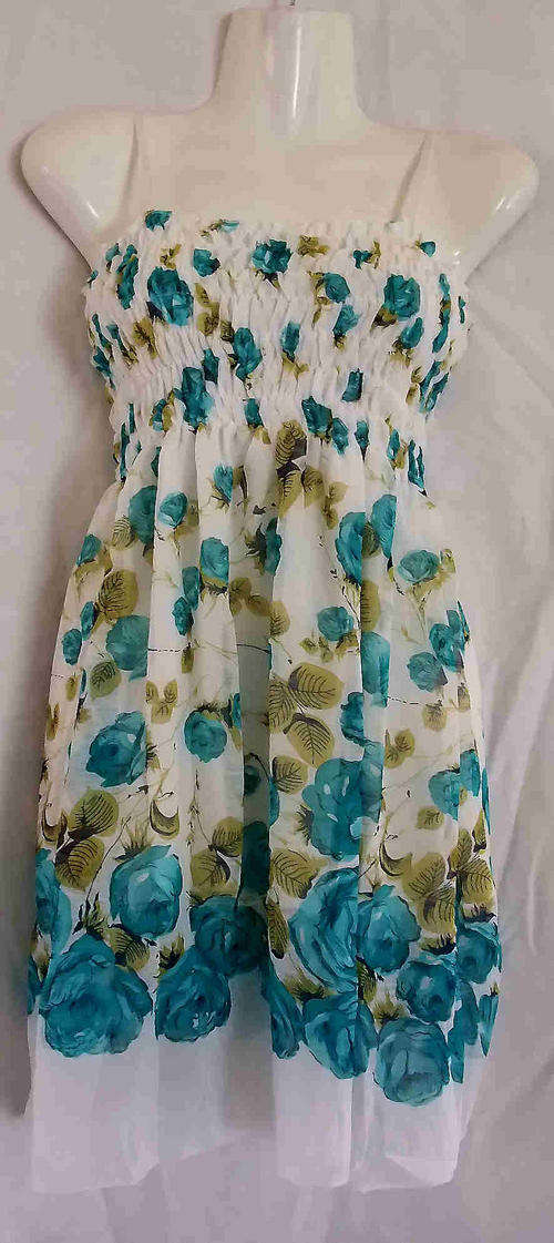 CHIFFON FLORAL Dress - Blue