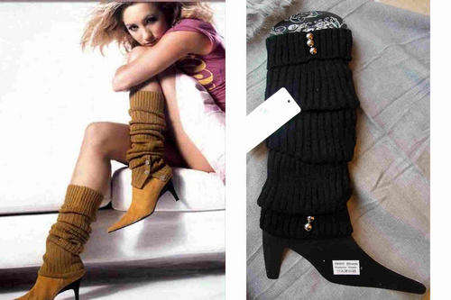 STYLISH KNIT LEG WARMERS - BLACK