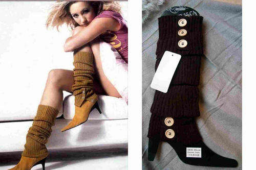 STYLISH KNIT LEG WARMERS - BLACK