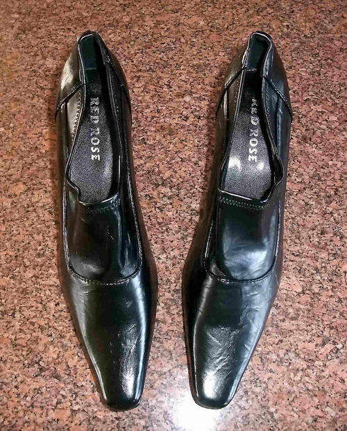 ITALIAN STYLE LADIES SHOES, Black, Size : 7