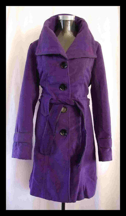 TRENDY PURPLE WINTER LONG COAT