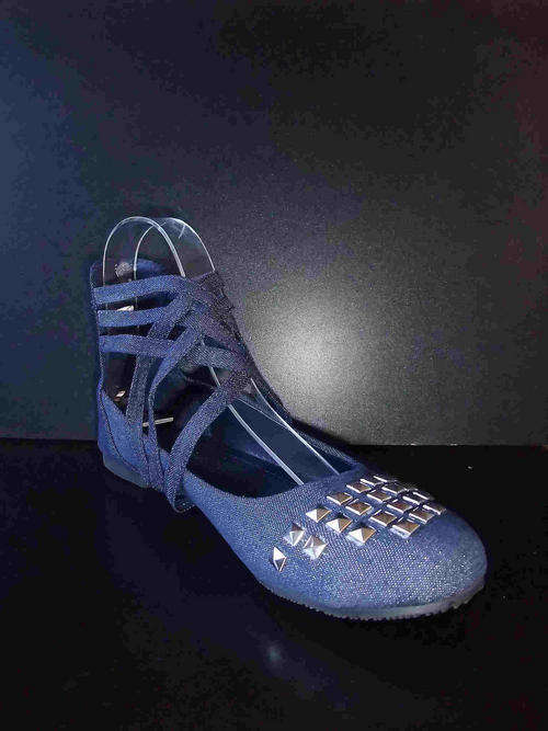 Blue DENIM ANKLE Flat Pump Shoes Size 6