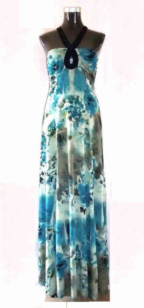 Sexy Cross Over Bare Back Long Dress 36/38