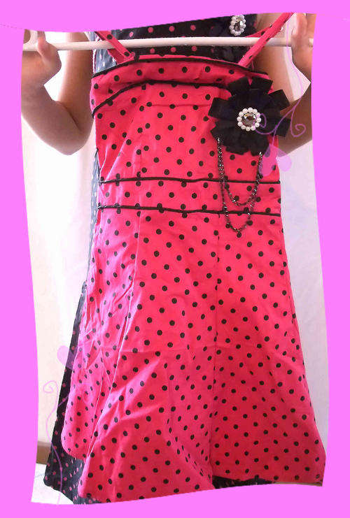 Cute Girls Dress Pink/Black