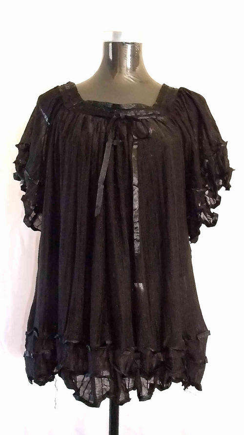 *** Spring New Arrivals *** Elegant  Chiffon Top Satin Edge,Black