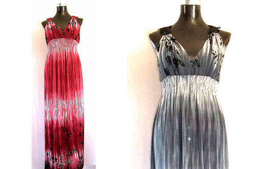 Elegant Long Dress Lace Embroidery,2 Color Options