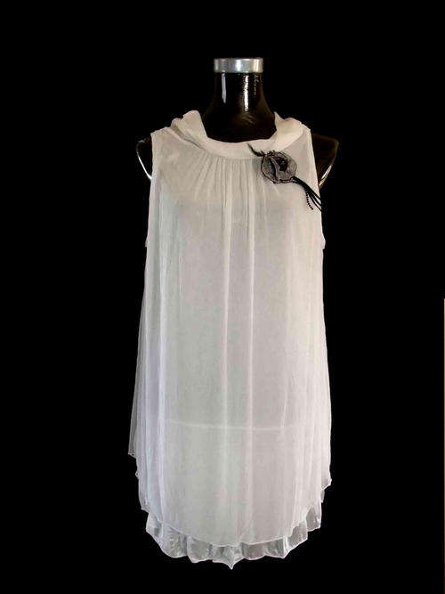 SPECIAL!!!  Lovely SPRING CHIFFON long top/dress White