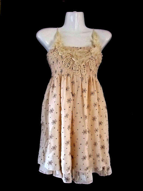 New Arrivals *** Charming Cotton Dress/Top Lace Front ,Cream