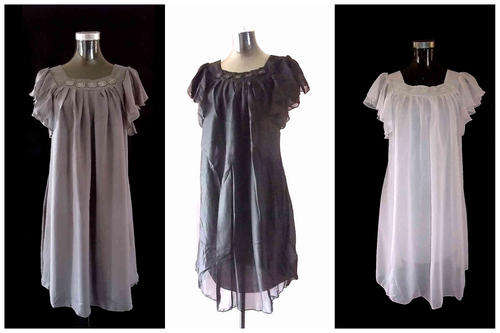 Elegant Chiffon Dress Jewel Front 2 Colors Available Sizes:34-40