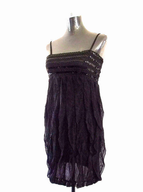 BLACK SEQUINS PARTY SHORT DRESS