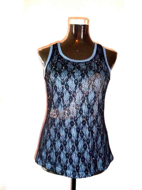 *** Spring New Arrivals ***  Sexy  Blue Top With Lace