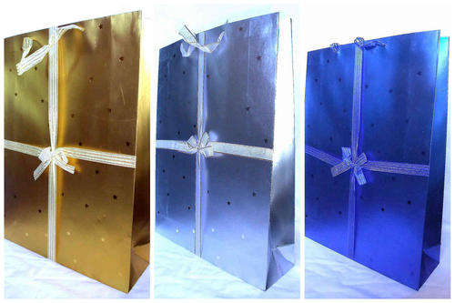 18 Metallic Ribbon Gift Bags X Large 32 x 45 x 10 CM *Mixed Colours* Each Bag Only R5!