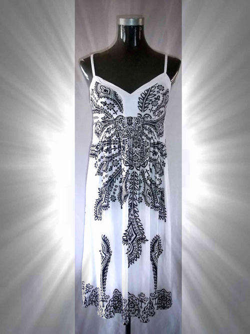 PAISLEY White/Black DRESS 34/36