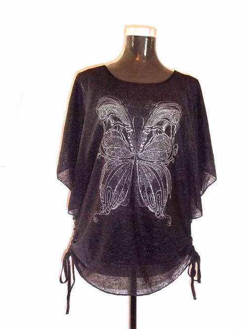 New Arrivals *** Comfy Chiffon Top With Inner Camisole * * * Black 32/34