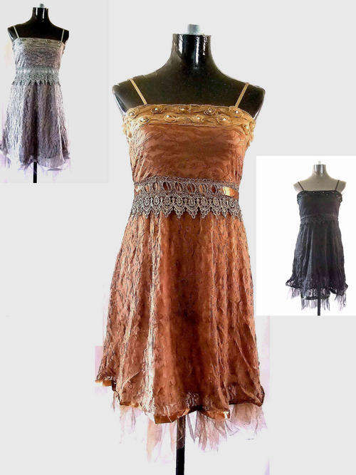 FLIRTY ELEGANT LACE DRESS SATIN BELT 32/34, 3 COLOR OPTIONS