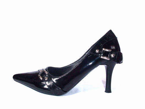SPECIAL***STILETTO DIAMOND BACK BLACK HIGH HEEL Size: 8