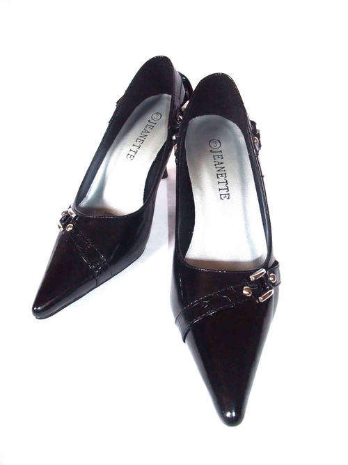 ** Special Offer ** STILETTO DIAMANTE BACK BLACK HIGH HEEL Size 7
