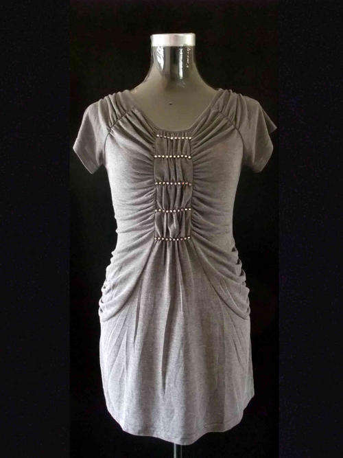 ELEGANT LONG FASHION TOP GREY SIZE: 32/34