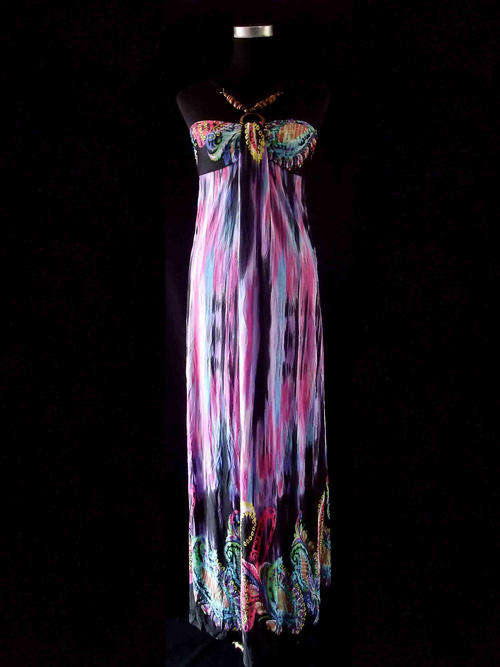 SEXY BEADED MAXI DRESS 34,36