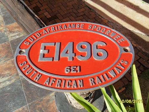 6E1 brass number plate