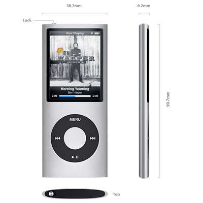Ipod nanno 8gb (hard cover,usb cable and Itunes included)