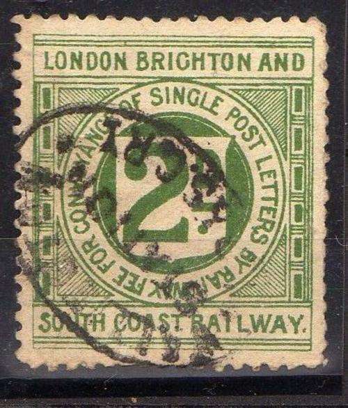 1900 UK RAILWAY 2d PARCELPOST with BRIGHTON STATION CDS.