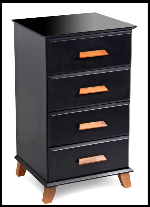 Pedestal Four Drawer - Black or White finish available 76CM HIGH