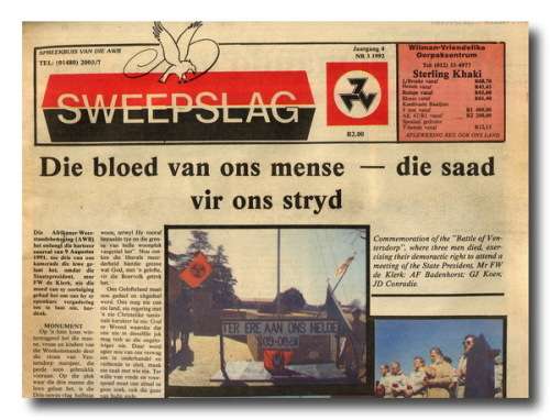 Sweepslag - Spreekbuis van die AWB - Jaargang 4 nr 3 - 1992