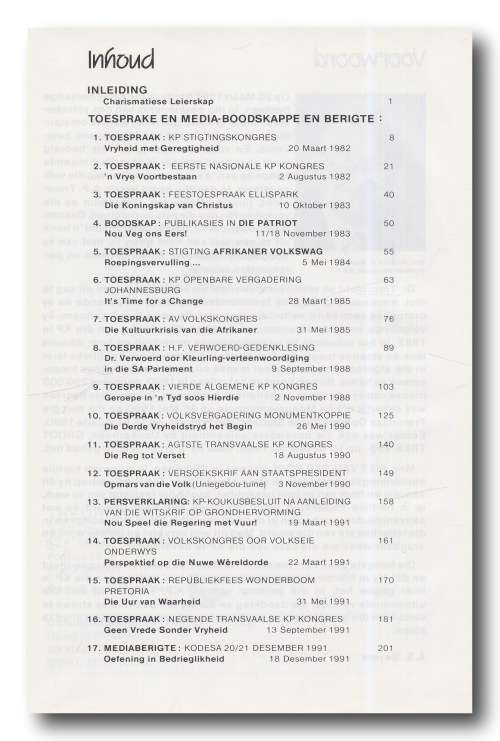 Treurnicht Praat - toesprake, artikels en debatte uitgegee deur die Konserwatiewe Party (1992)