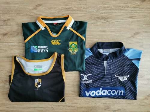 Springbok (brand new with tags) & Bulls Rugby Jersey plus Boland Kavaliers Training Vest - Lot
