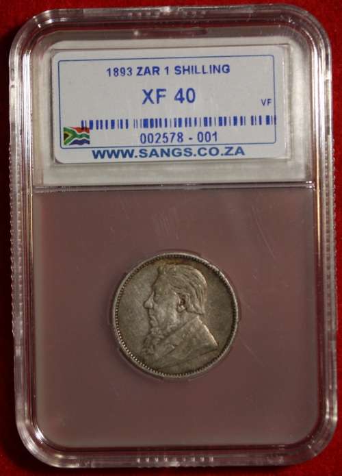 1893 South Africa Shilling (Graded XF40) - Ultra RARE