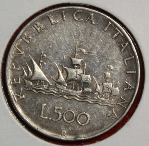 1960R Italy 500 Lire (Silver 83.5%) - XF