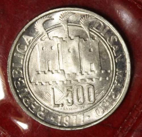 1977 San Marino Coin Set (Silver 83.5%) - Brilliant Uncirculated