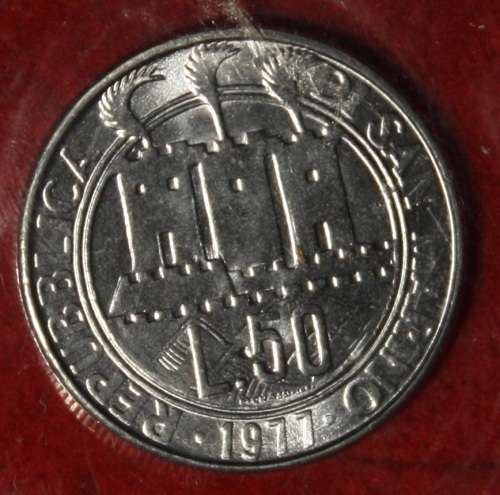 1977 San Marino Coin Set (Silver 83.5%) - Brilliant Uncirculated