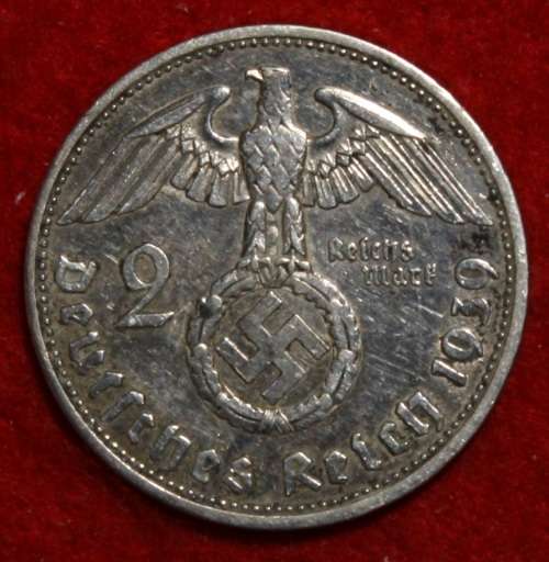 1939A German 2 Reichsmark (Silver 62.5%) - XF+