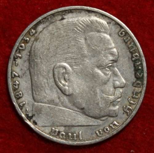 1937A German 2 Reichsmark (Silver 62.5%) - XF+