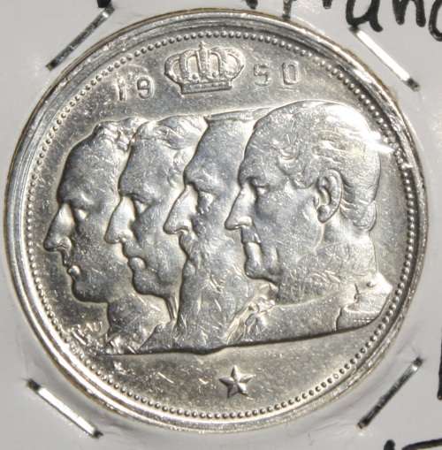 1950(138) Belgium 100 Francs (Silver 83.5% = R115) - XF
