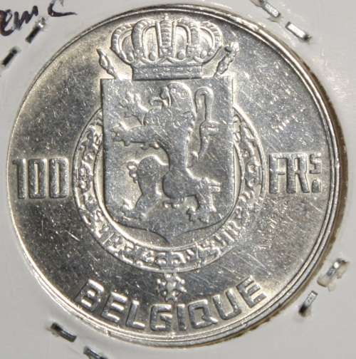 1950(138) Belgium 100 Francs (Silver 83.5% = R115) - XF