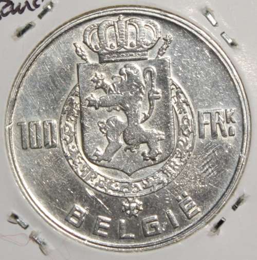 1951(139) Belgium 100 Francs (Silver 83.5% = R115) - XF