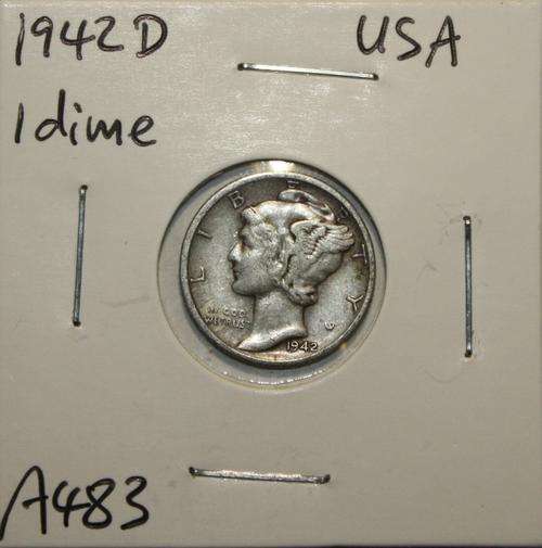 1942D USA 1 Dime (90% Silver)