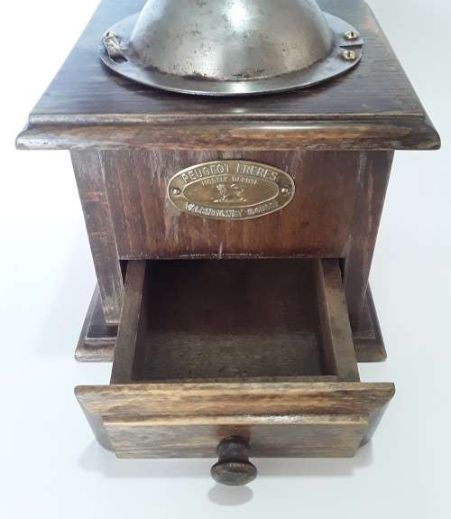 A vintage French `Peugeot Freres` coffee grinder / mill.